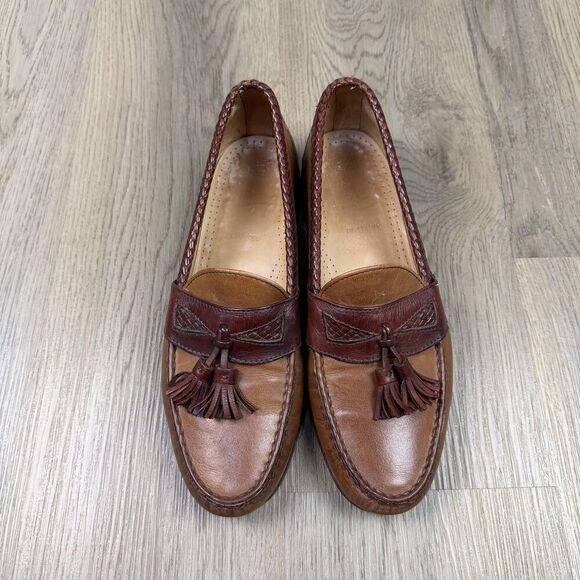 Allen Edmonds Maxfield Shoes Mens Size 10.5 D Brown Leather Tassel Loafers USA main image 9
